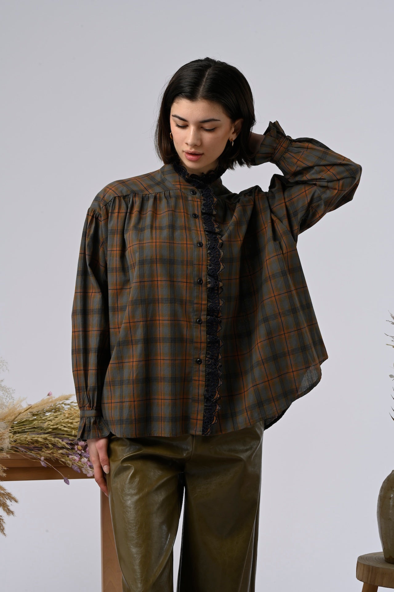 Orfeo Montana Shirt – Carreaux Celadon