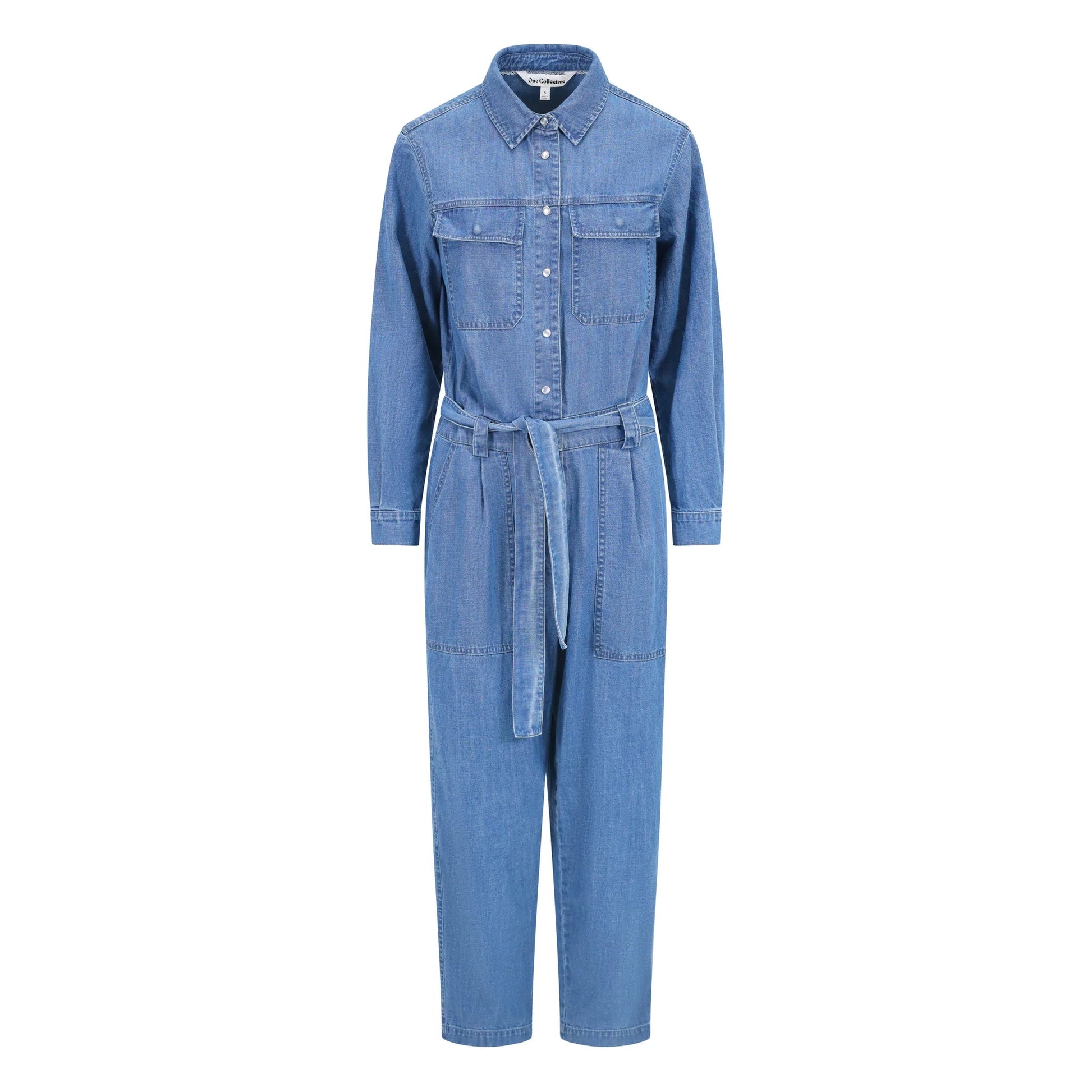 One Collective Urmia Utility Jumpsuit – Medium Blue Denim