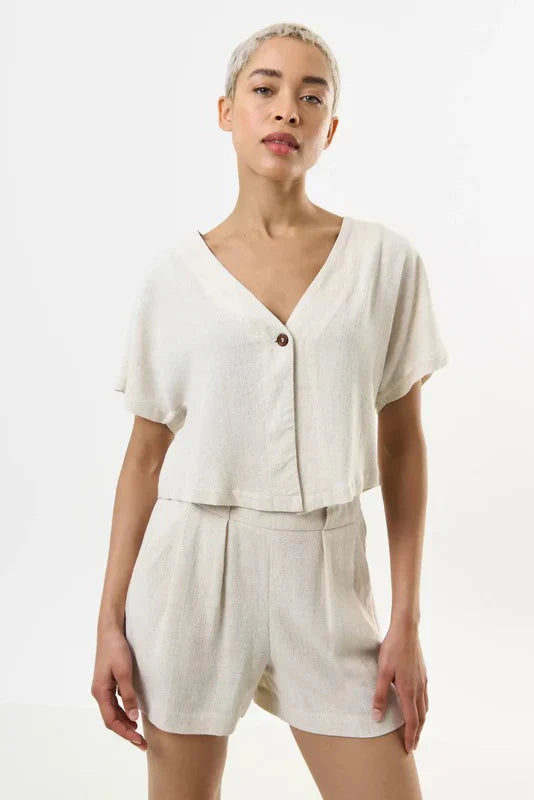 Cloe Linen Mix Waistcoat Top