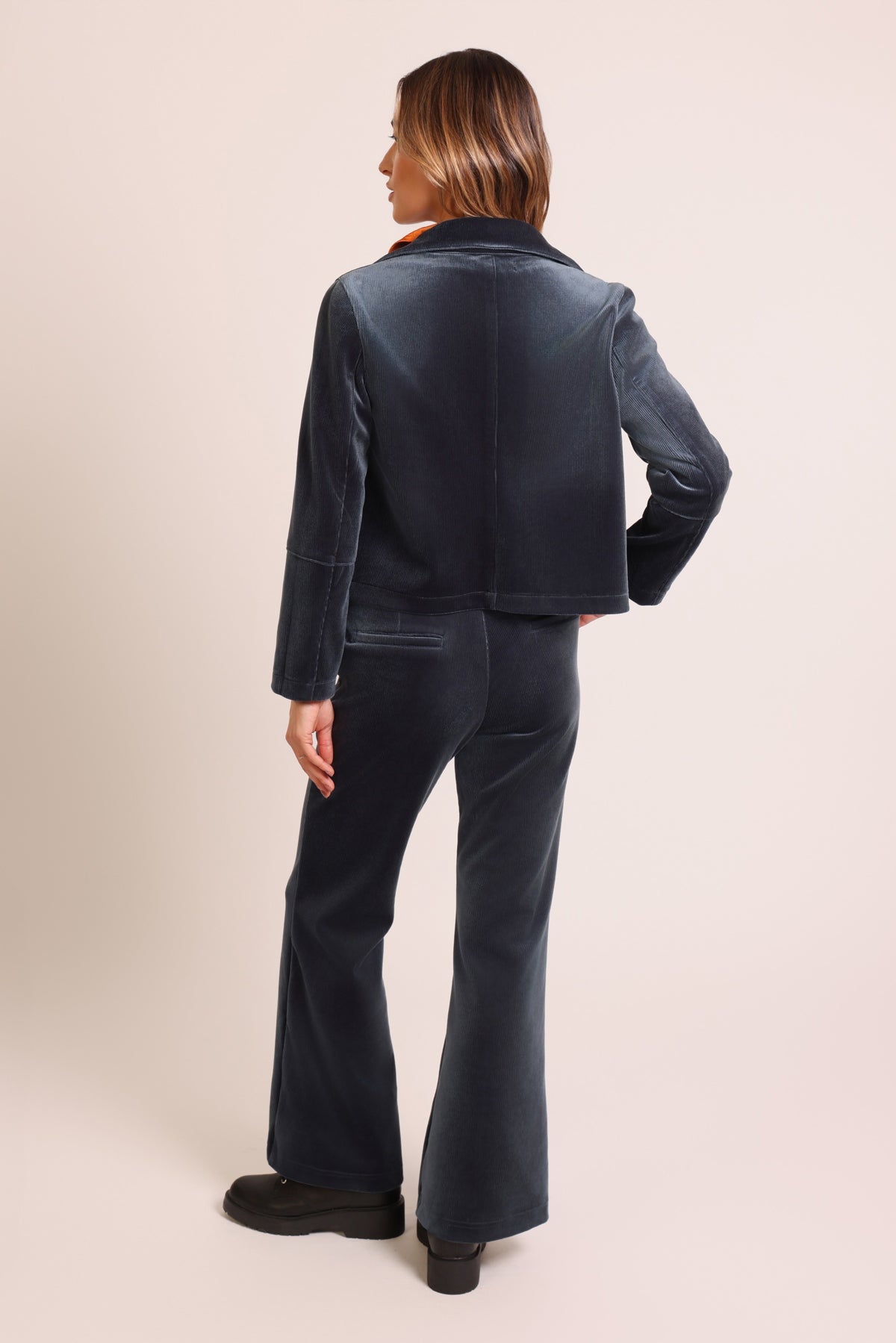 Traffic People Corrie Bratter Ceeci Trousers – Blue Velvet Flared Pants