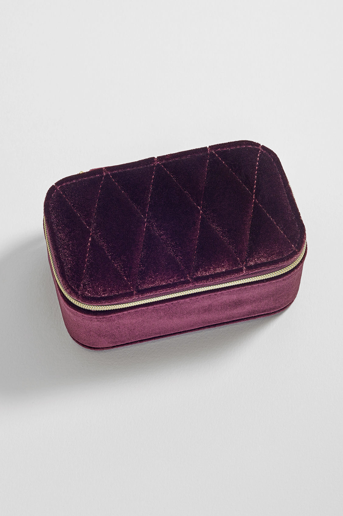 Velvet Quilted Lid Mini Jewellery Box