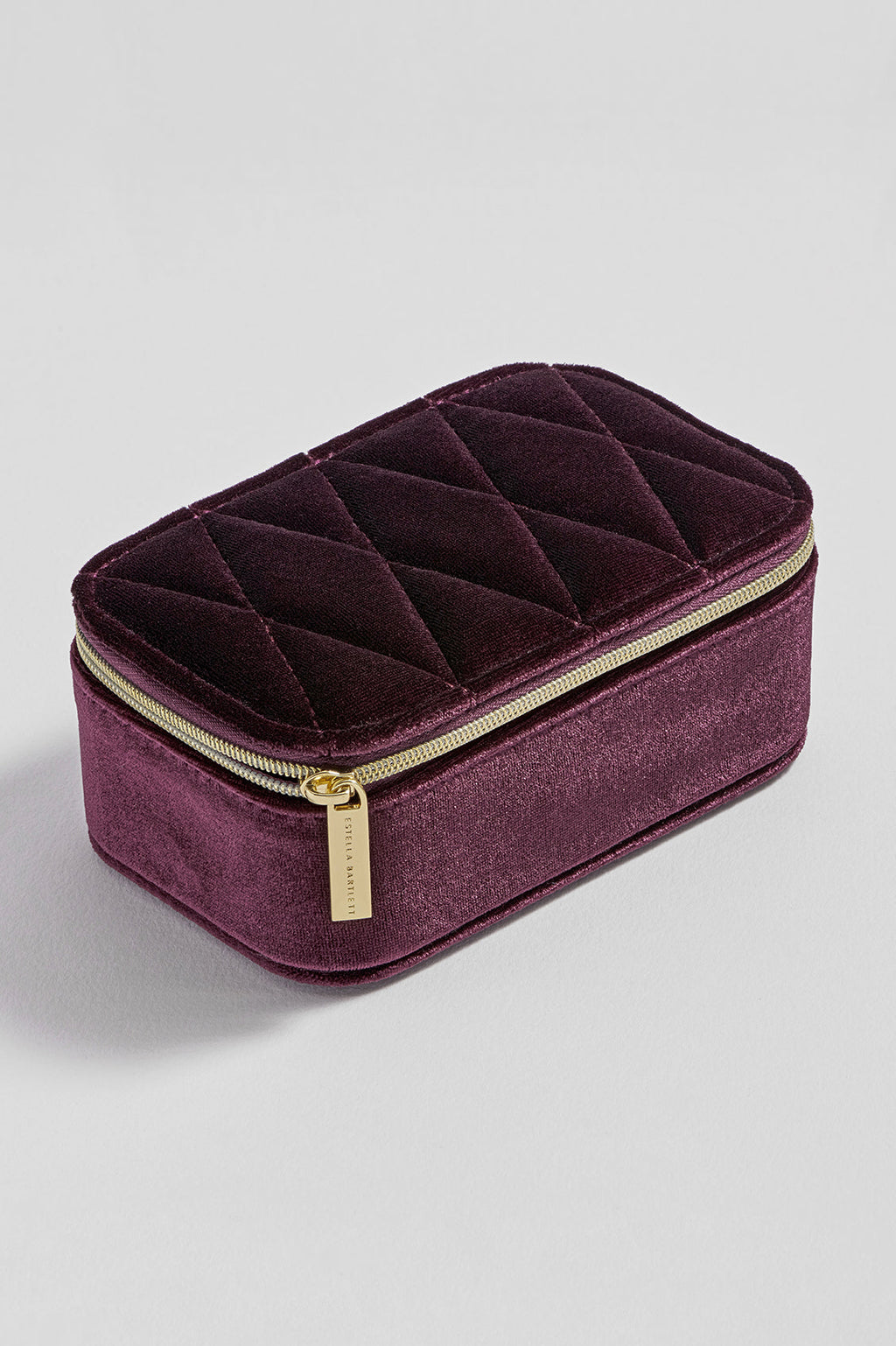 Velvet Quilted Lid Mini Jewellery Box