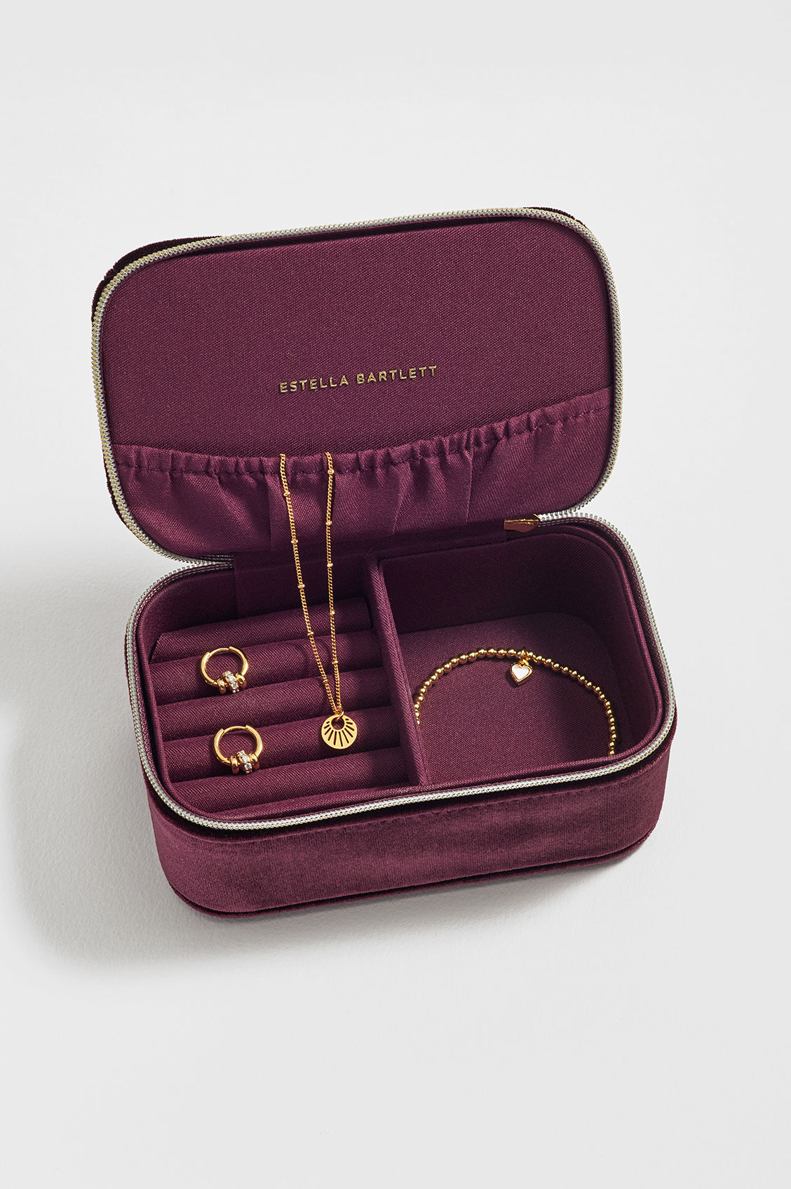 Velvet Quilted Lid Mini Jewellery Box