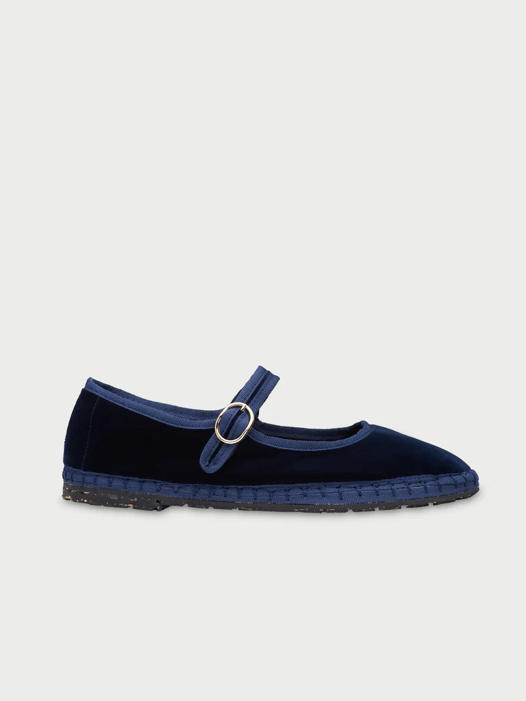 Sustainable velvet espadrille-inspired shoes