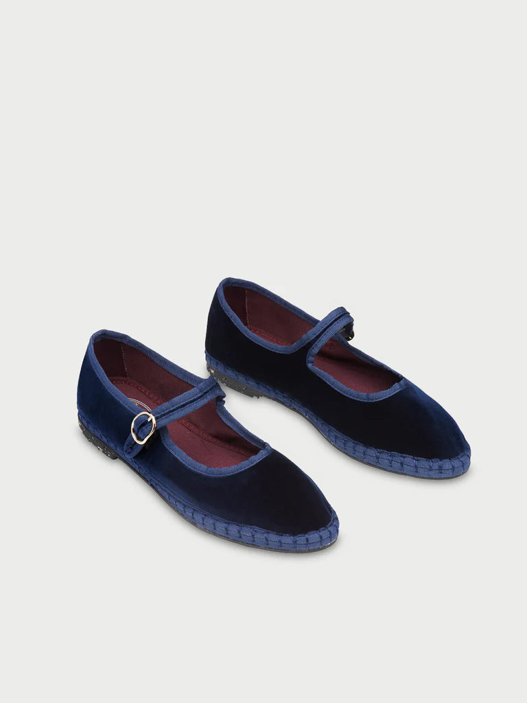 Spanish crafted Mary Jane in jewel tone navy