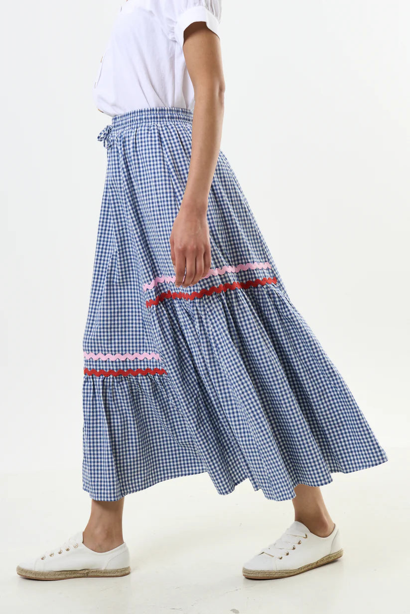 Jill Gingham Check Skirt