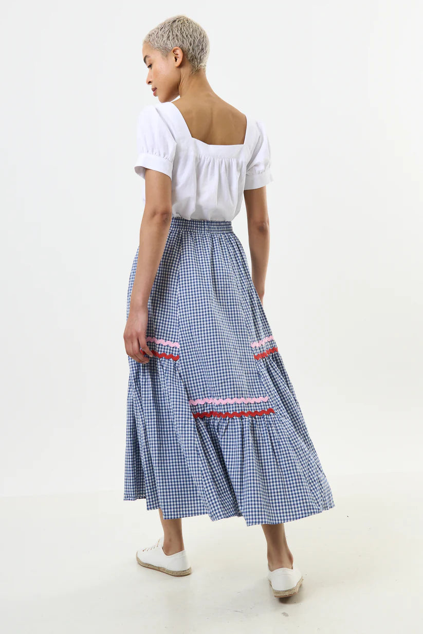 Jill Gingham Check Skirt