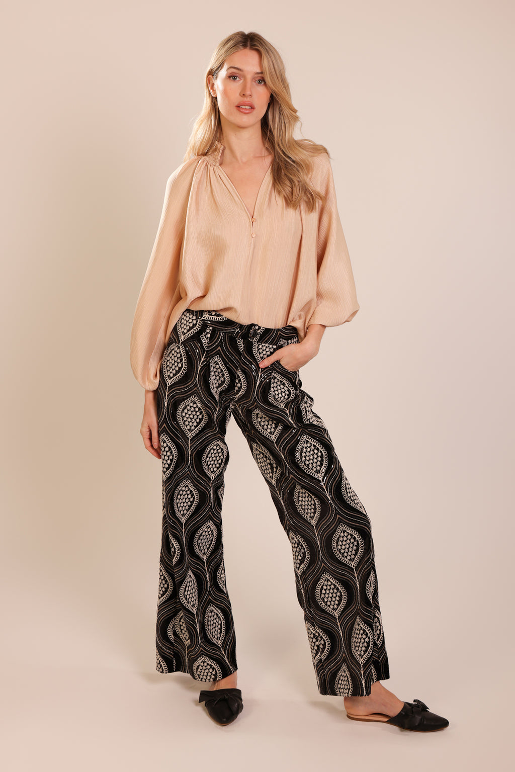 Traffic People Love and Anarchy Lulu Trousers – Baggy Wide-Leg Cotton Trousers