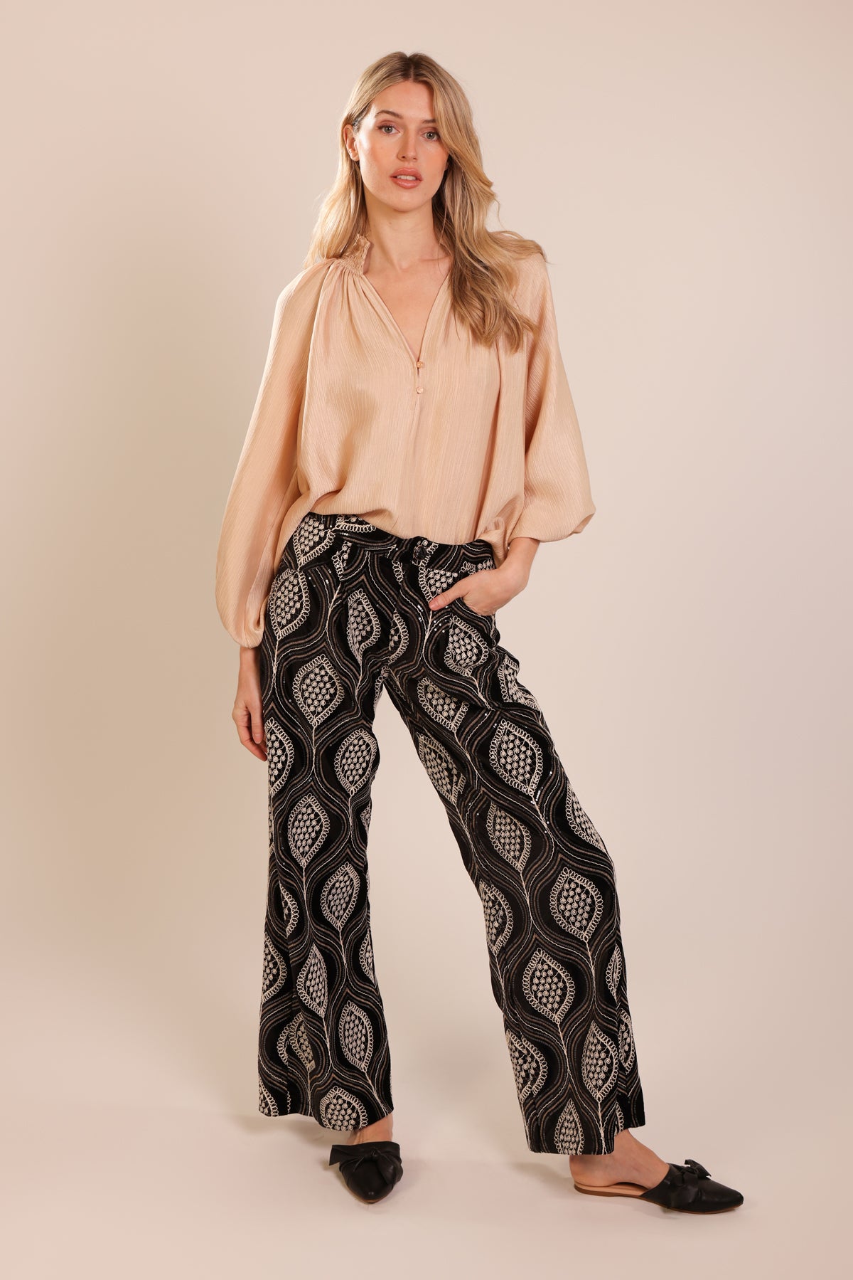 Traffic People Love and Anarchy Lulu Trousers – Baggy Wide-Leg Cotton Trousers