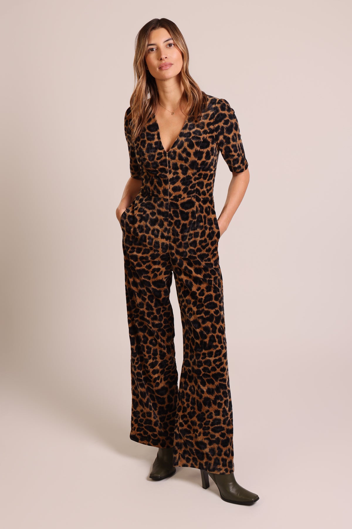 Traffic People Proceed with Caution Clan Jumpsuit – Leopard Print