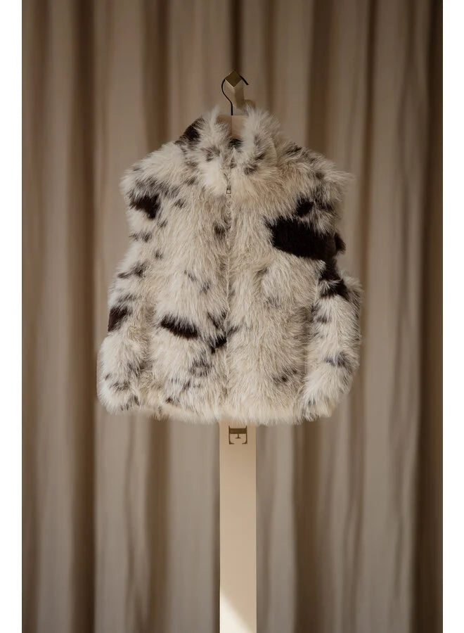 Rino and Pelle winter faux fur gilet brown and white