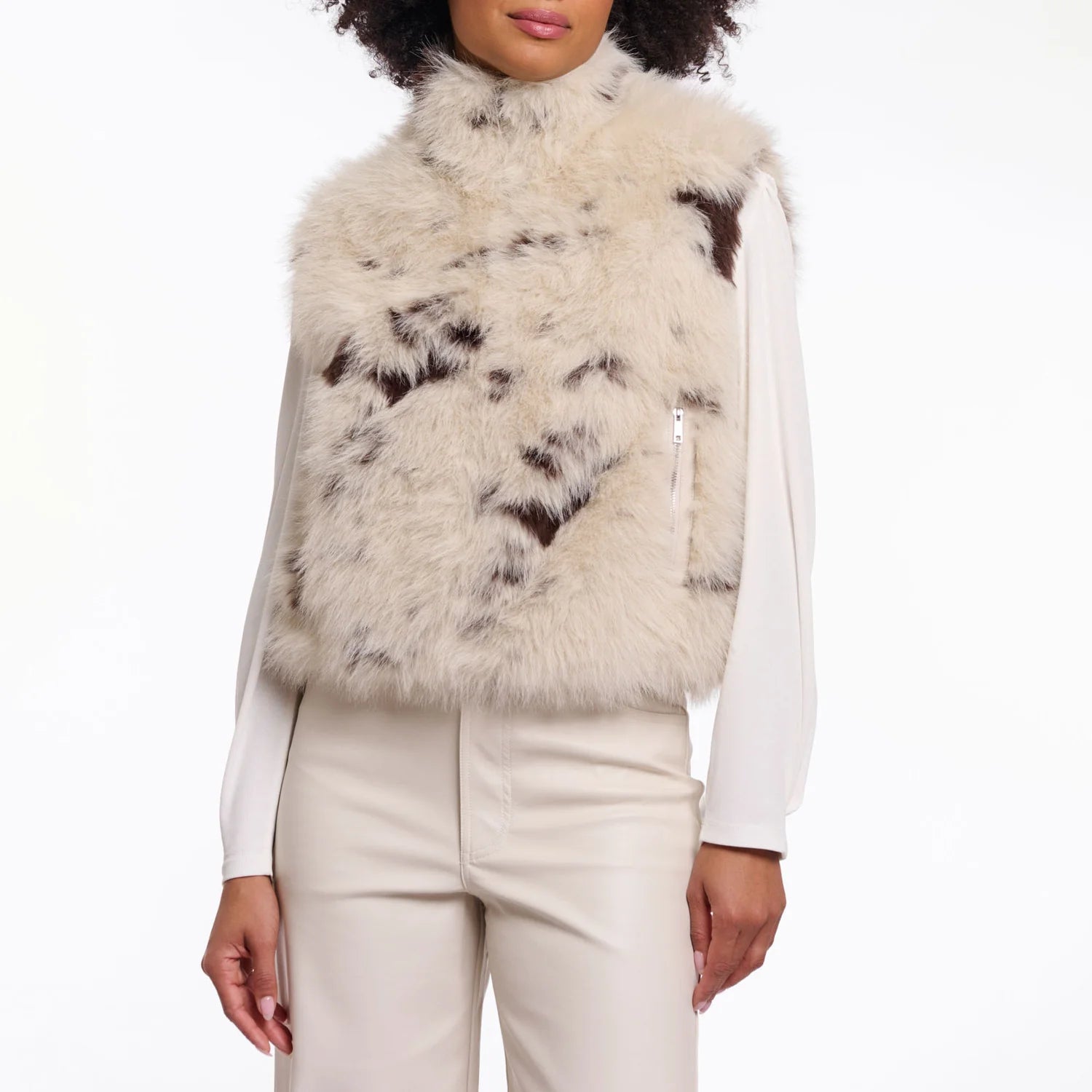 Rino and Pelle Ambra faux fur cowhide gilet
