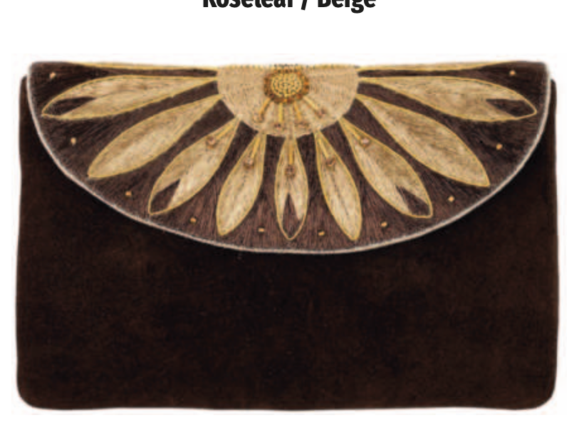 Nahua Apolonia Hand-Embroidered Suede Bag in Cocoa