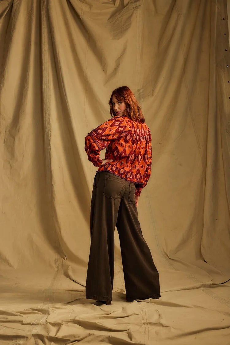 One Collective Averno Top – Spice Diamond Print