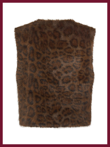 Nooki Edelweiss Gilet Chocolate Leopard Print