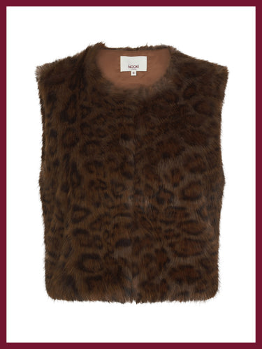 Nooki Edelweiss Gilet Chocolate Leopard Print