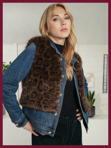 Nooki Edelweiss Gilet Chocolate Leopard Print