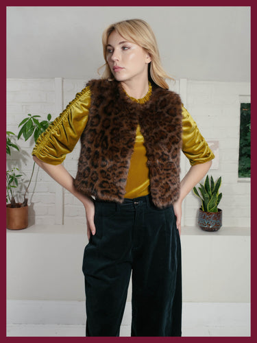 Nooki Edelweiss Gilet Chocolate Leopard Print