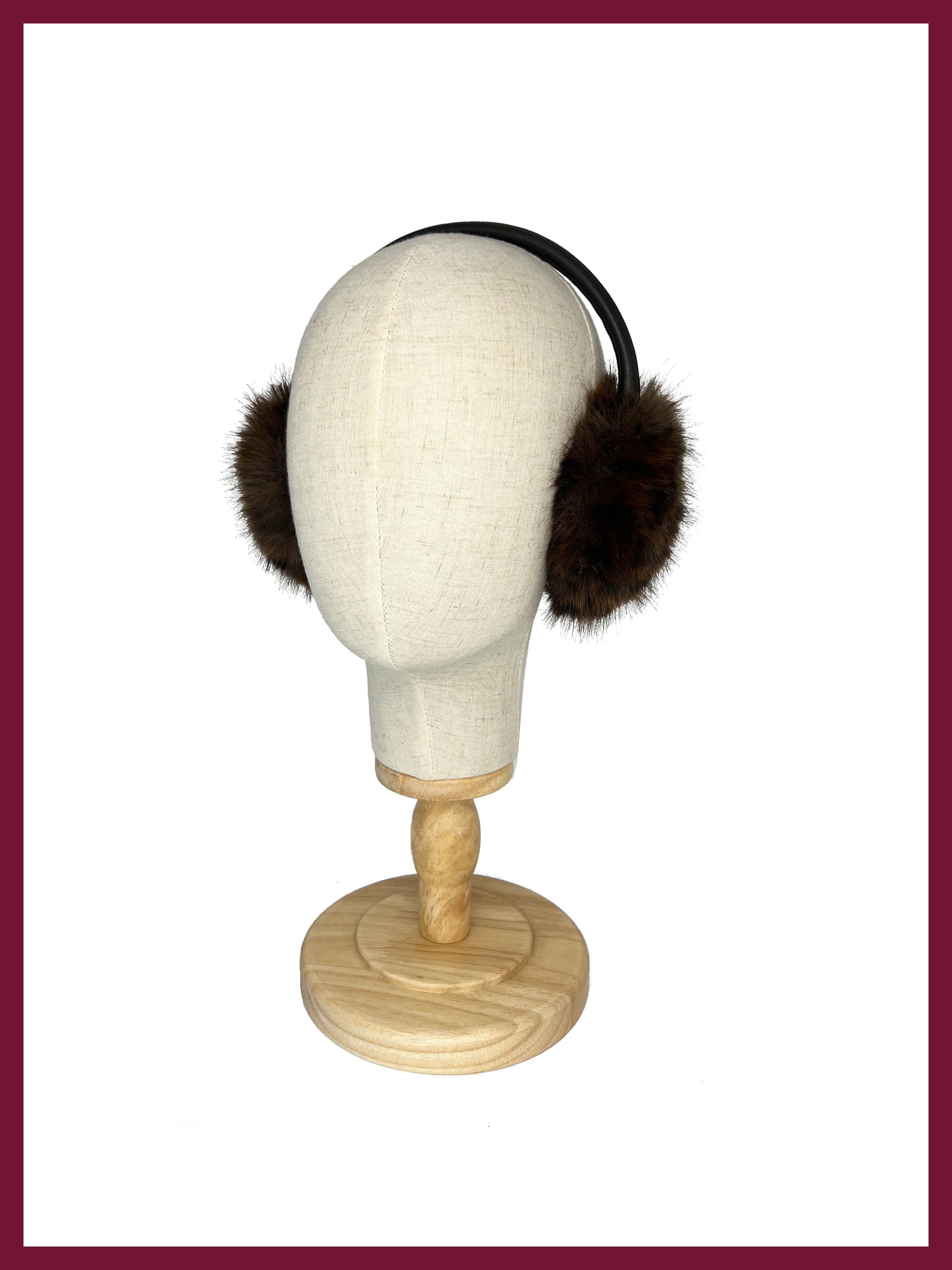 Nooki chocolate leopard print faux fur earmuffs