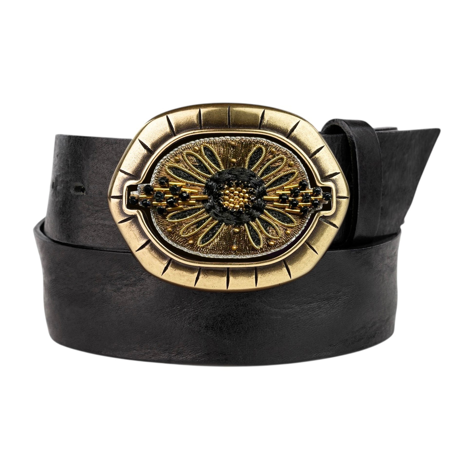 Nahua Apache Black and Gold beaded belt