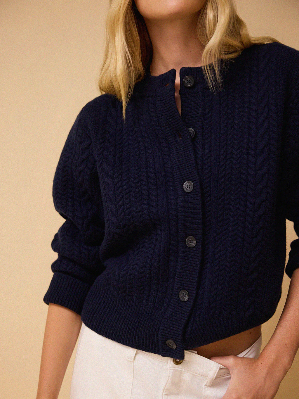 Blair Cable Knit Merino Cardigan