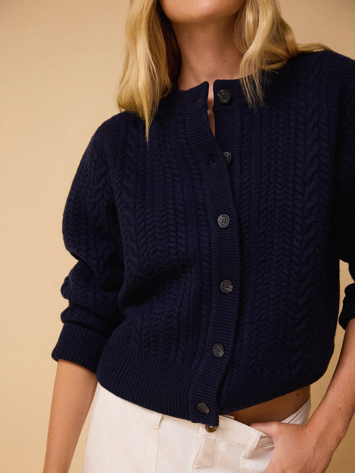 Blair Cable Knit Merino Cardigan