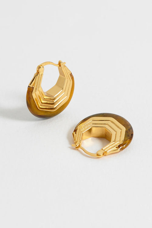 Brown Half Moon Hinge Hoops