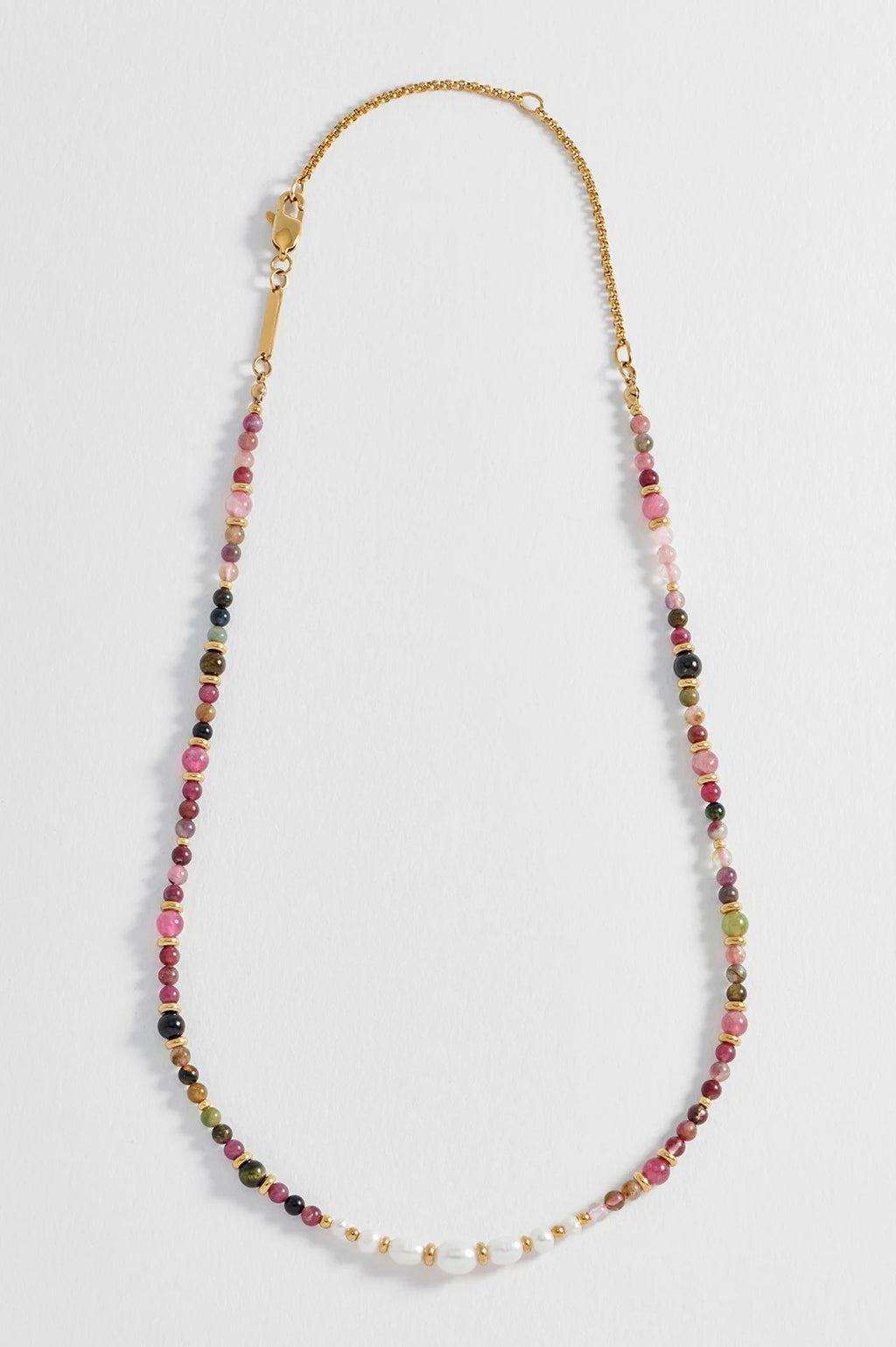 Tourmaline and Pearl Beaded Necklace