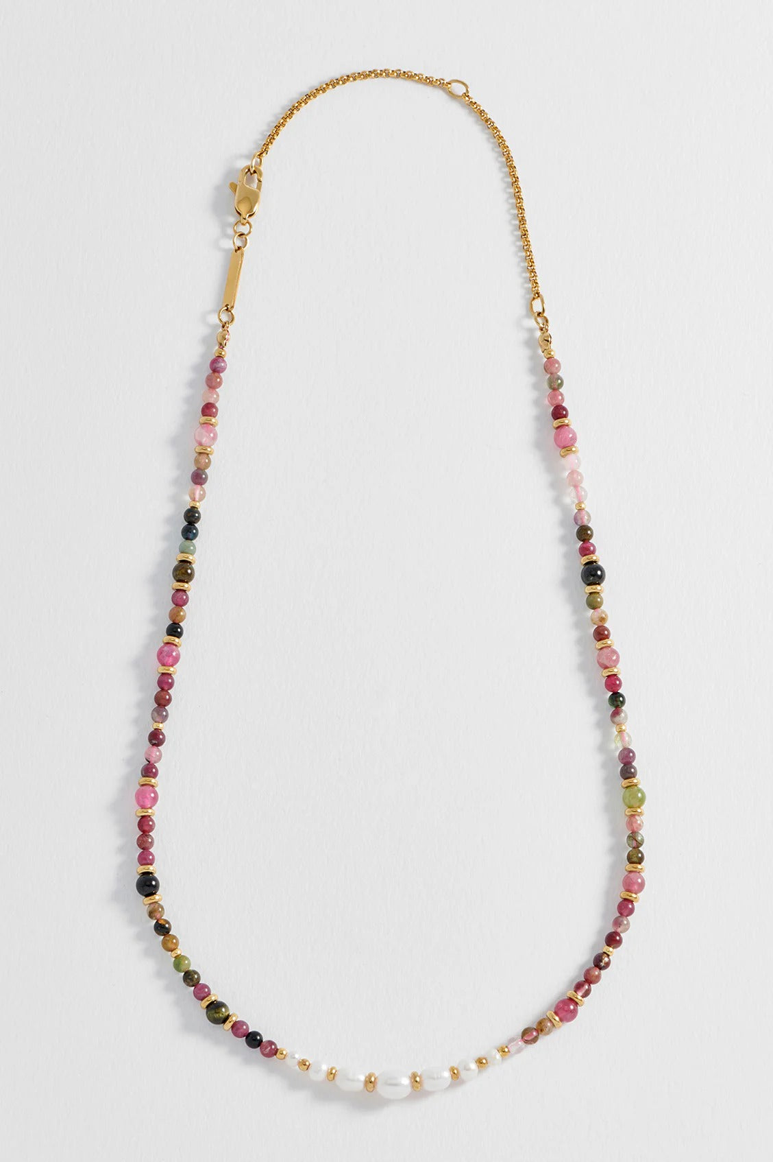 Tourmaline and Pearl Beaded Necklace