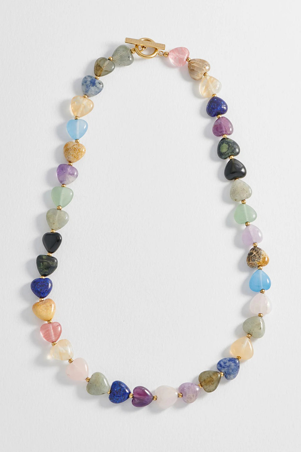 Estella Bartlett Multi-Gemstone Heart T-Bar Necklace