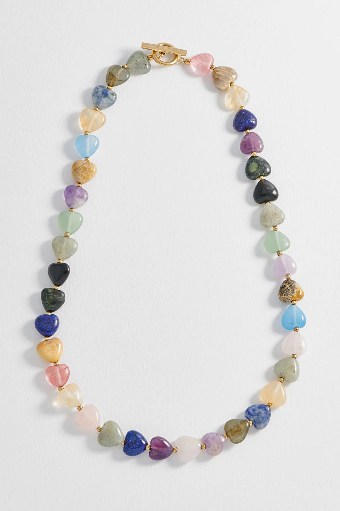 Estella Bartlett Multi-Gemstone Heart T-Bar Necklace