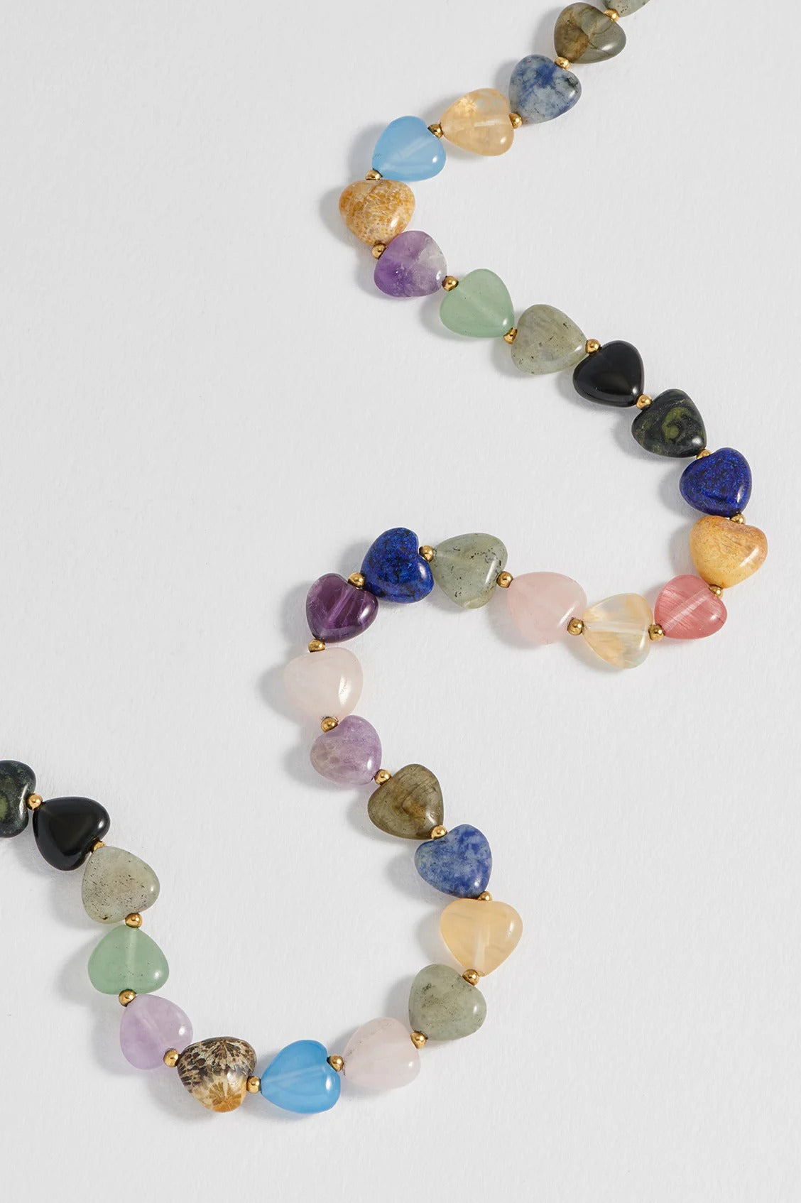 Estella Bartlett Multi-Gemstone Heart T-Bar Necklace