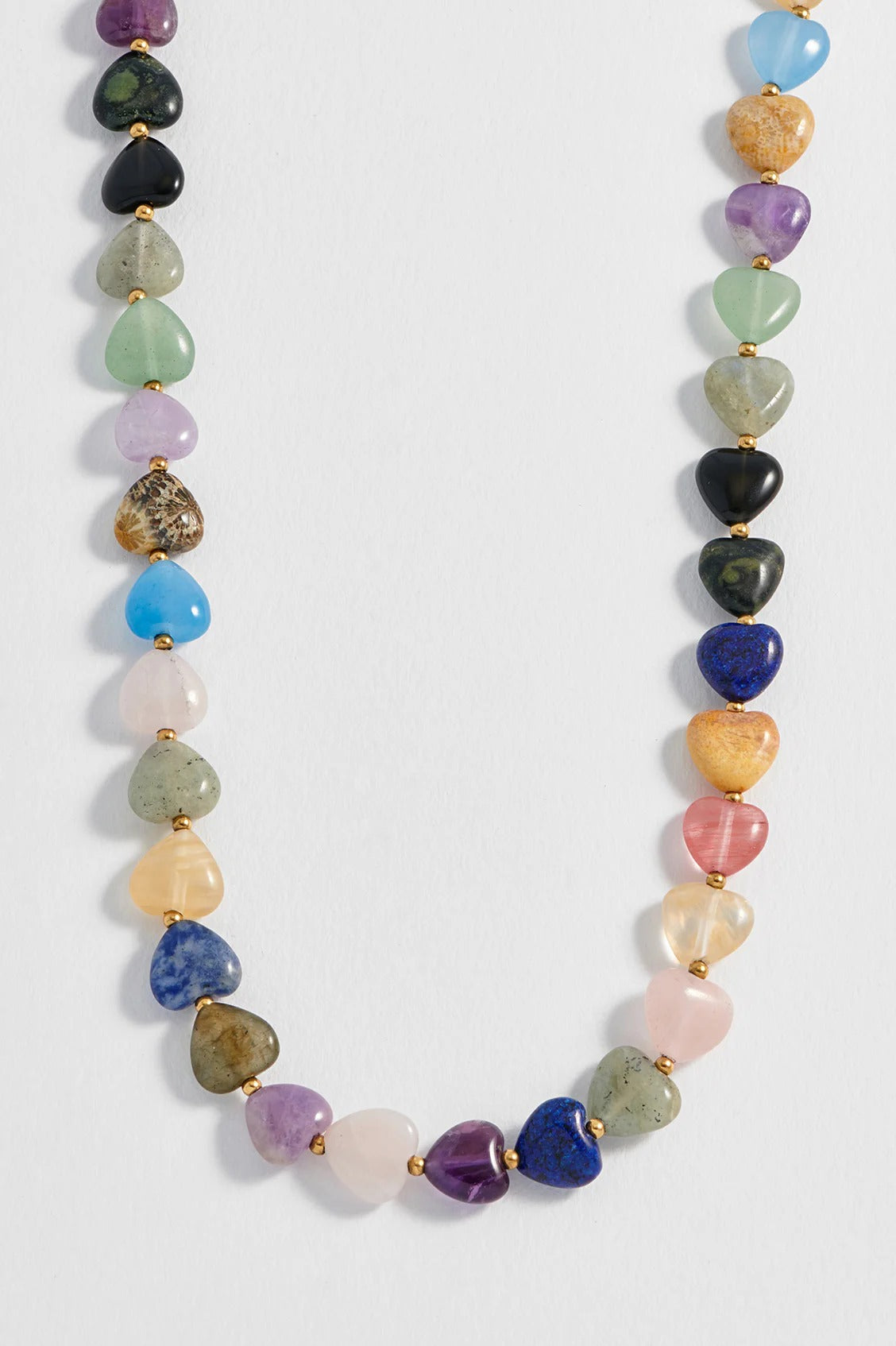 Estella Bartlett Multi-Gemstone Heart T-Bar Necklace