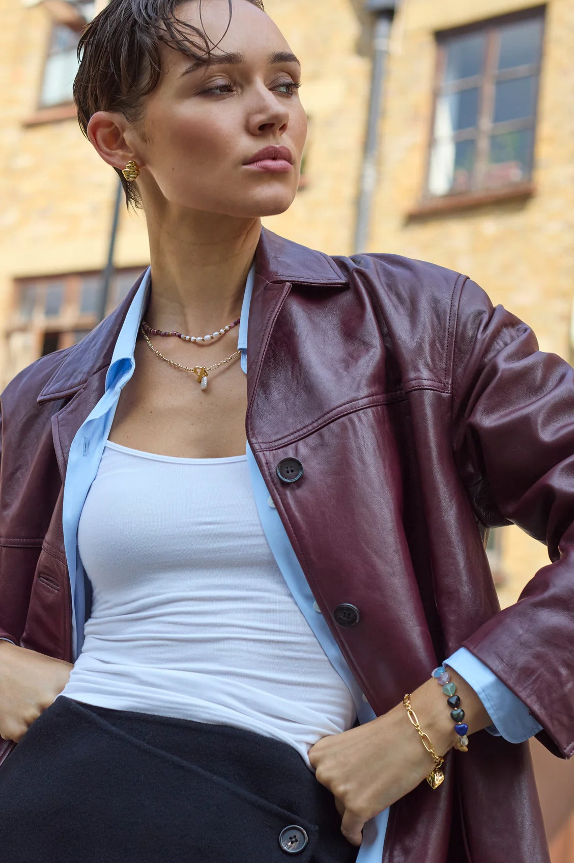 Multi-Gemstone Heart T-Bar Bracelet