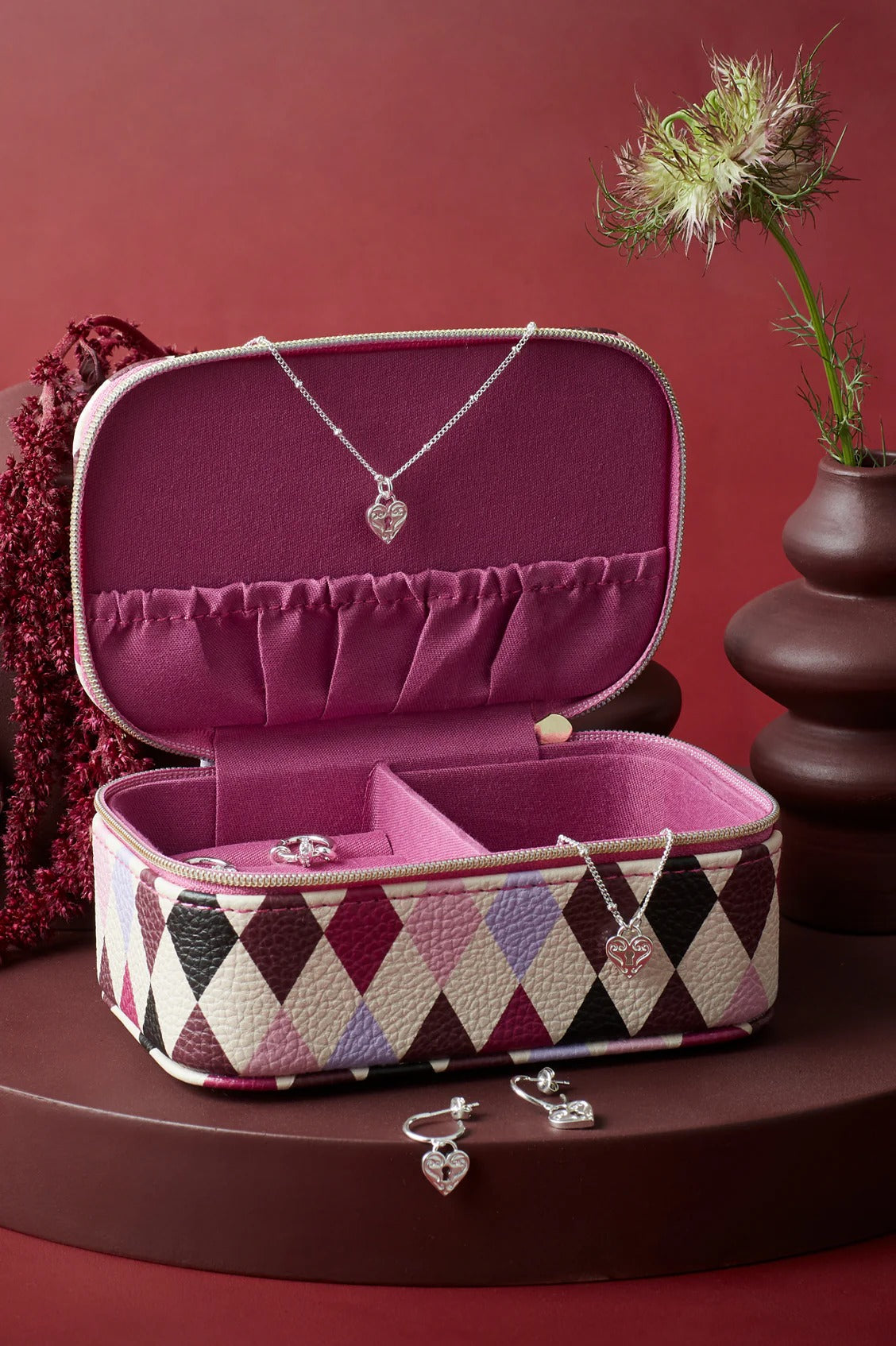 Harlequin Print Mini Jewellery Box