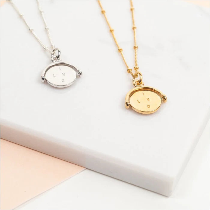 Seychelles Yellow Gold Spinning I Love You Pendant