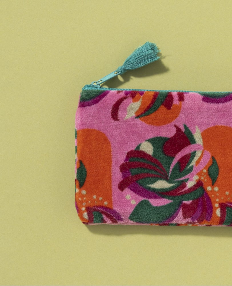 Small Velvet Tassel zip Pouch