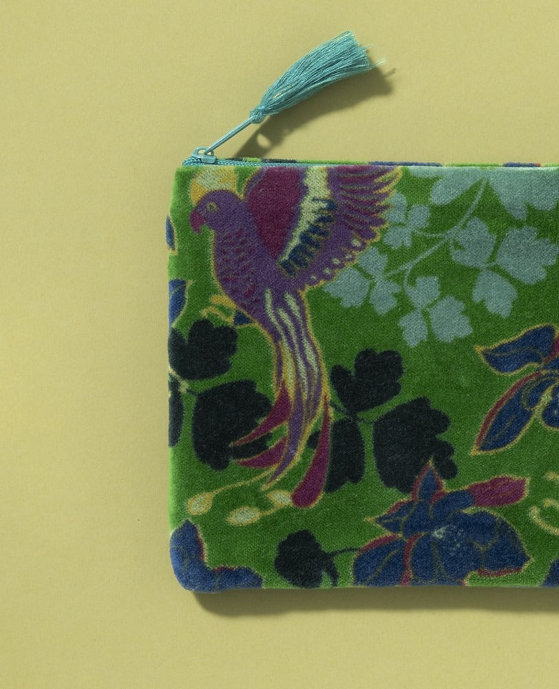 Medium Velvet Tassel Zip Pouch