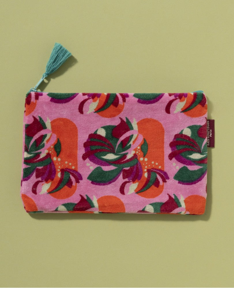 Medium Velvet Tassel Zip Pouch