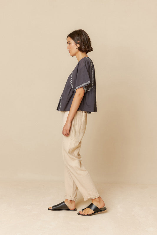 Embroidered Trapeze Shirt
