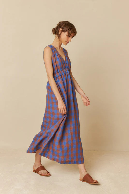 Vichy Check Linen Dress