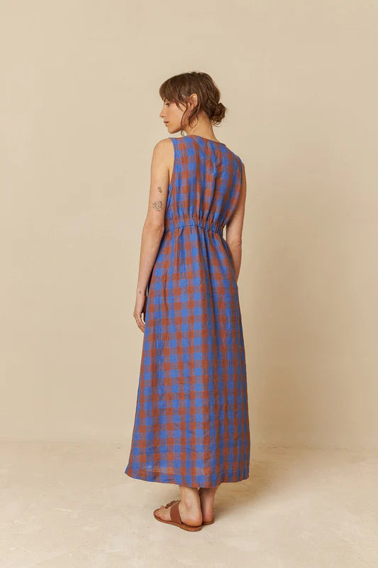 Vichy Check Linen Dress