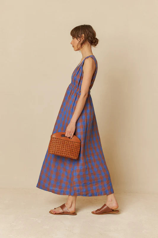 Vichy Check Linen Dress