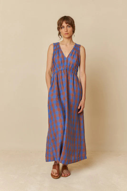 Vichy Check Linen Dress